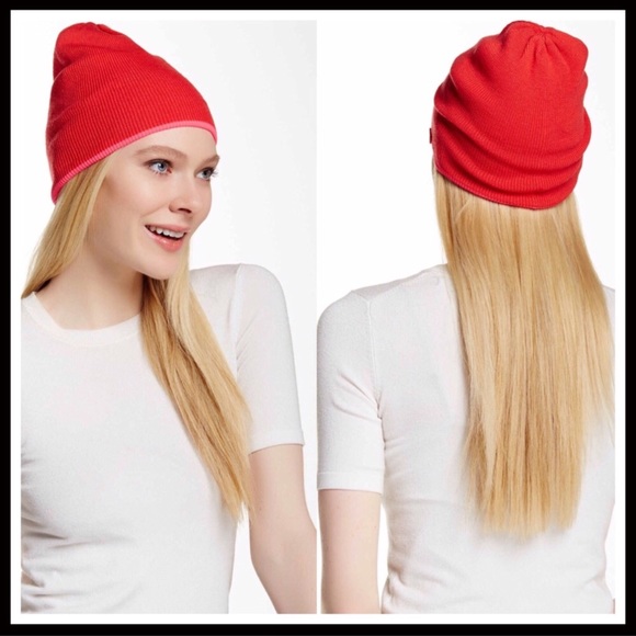 HUNTER ORIGINAL LUXE NEON TRIM WOOL BEANIE HAT - Picture 6 of 8